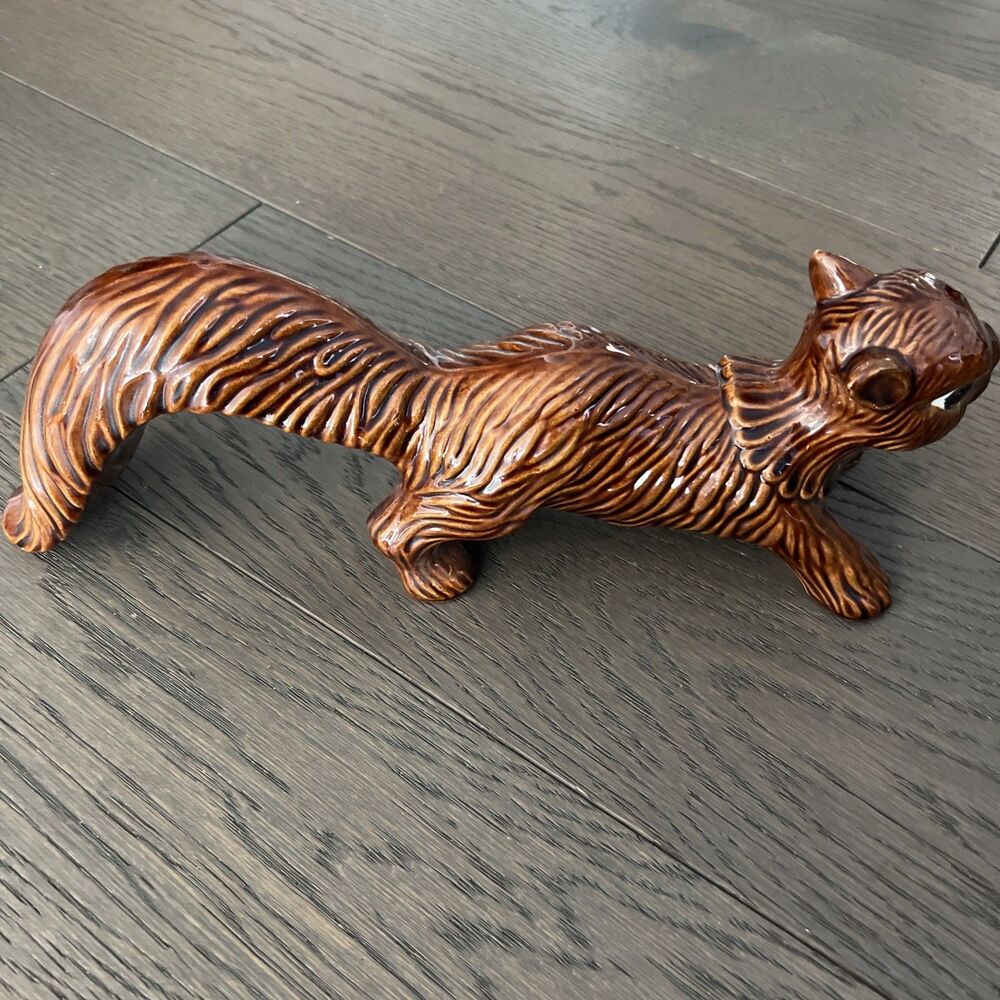 Set of 2 Vintage 1970's  Arnels Ceramic Squirrel Figurines  9" & 12" Brown EUC - Picture 4 of 12